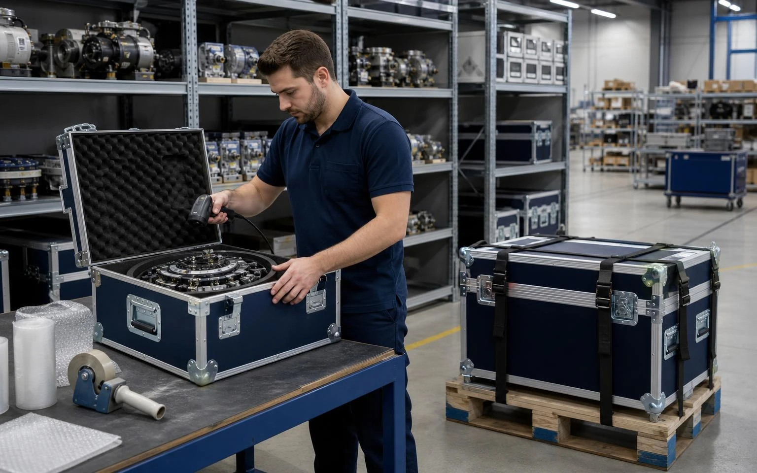 Aircraft parts inventory being prepared for secure global distribution